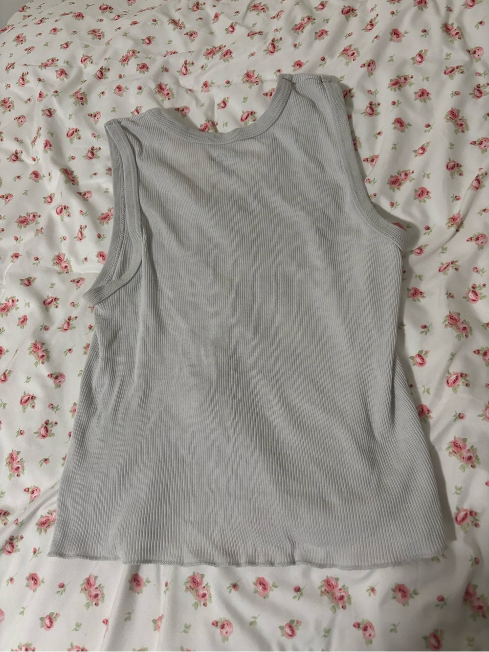 Brandy Melville Light Gray Ribbed 'COWBOYS 33' Tank Top with Maroon Print - Picture 3 of 3